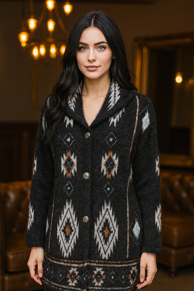 SW-711 Cozy Southwestern Inspired Cardigan