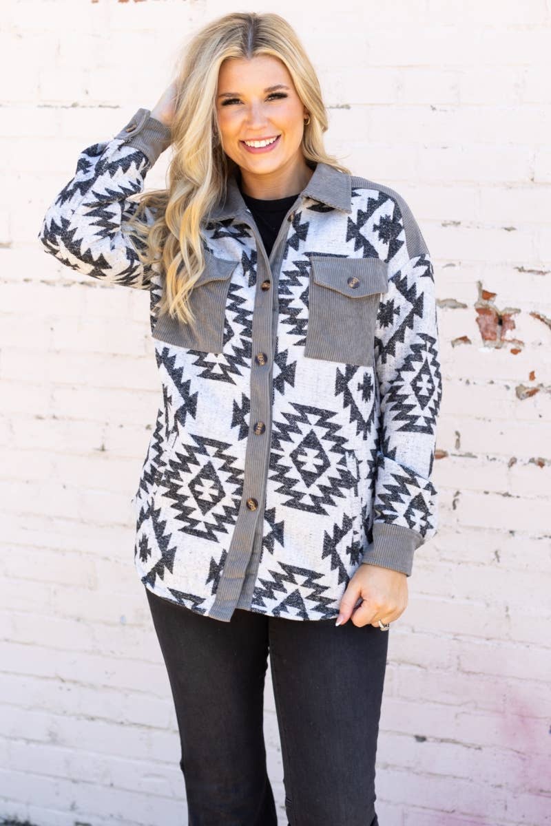 WESTERN AZTEC PATTERN JACKET