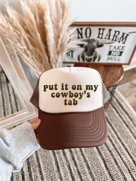 "Put it On My Cowboys tab" design direct-to-film printed