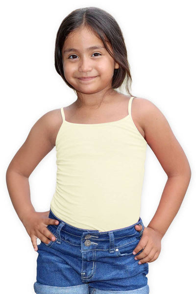 GKT-16058A Girl's Solid Cami Tank Soft Cotton Lycra: Beige