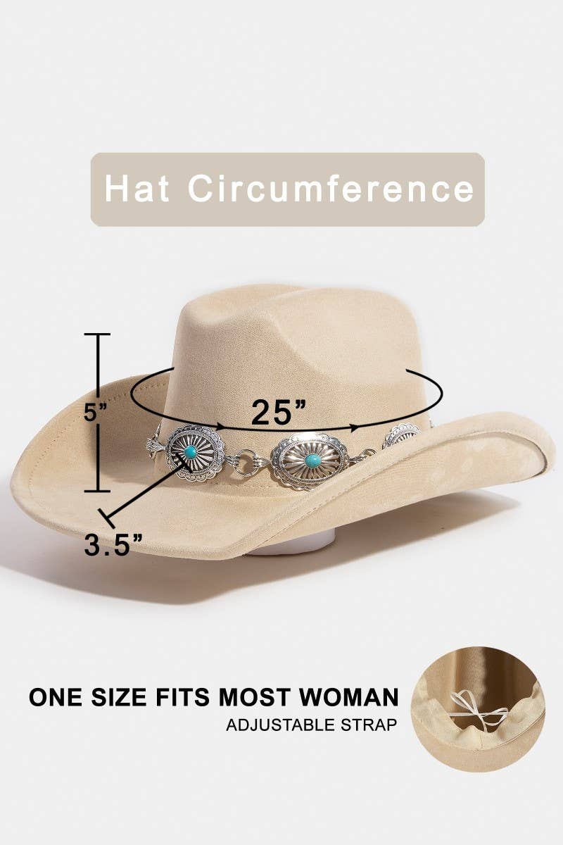 Turquoise Stud Concho Belt Cowboy Hat