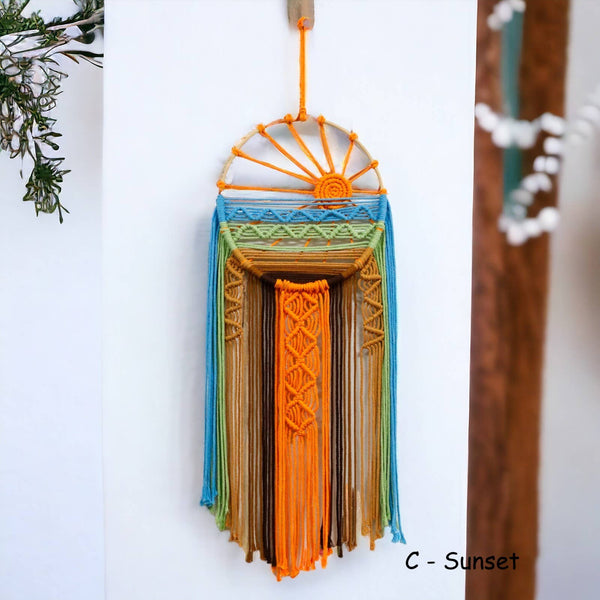 Sunrise and Sunset Macrame Dream Catcher: