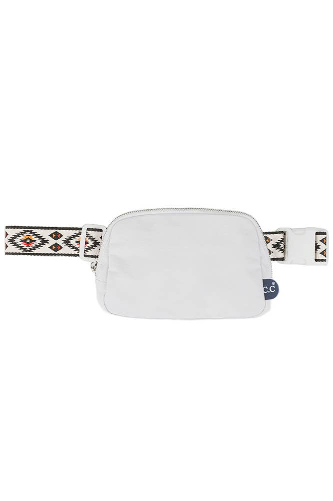 C.C Aztec Strap Fanny Pack: Beige