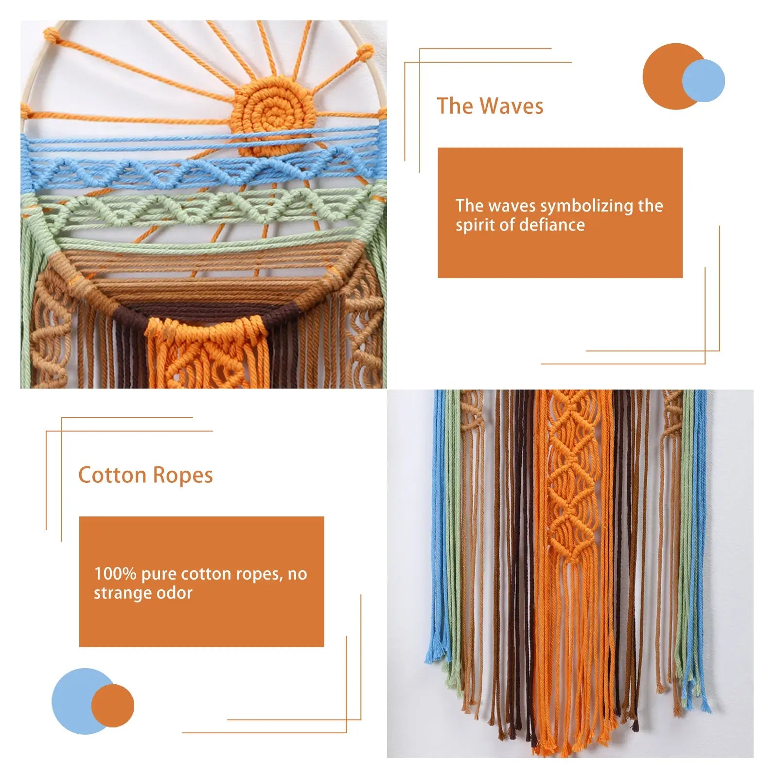 Sunrise and Sunset Macrame Dream Catcher:
