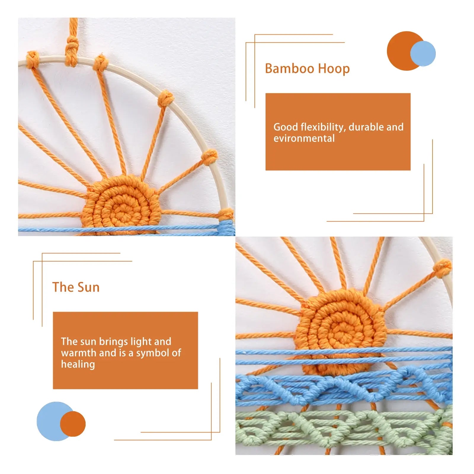 Sunrise and Sunset Macrame Dream Catcher: