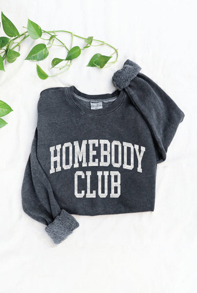 HOMEBODY CLUB Mineral Graphic Sweatshirt: VINTAGE BLACK