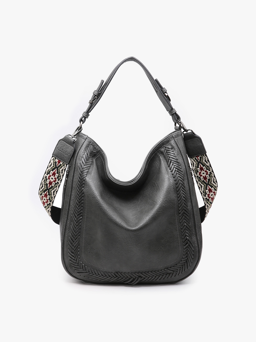 M2049 Aris Whipstitch Hobo/Crossbody w/ Guitar Strap: