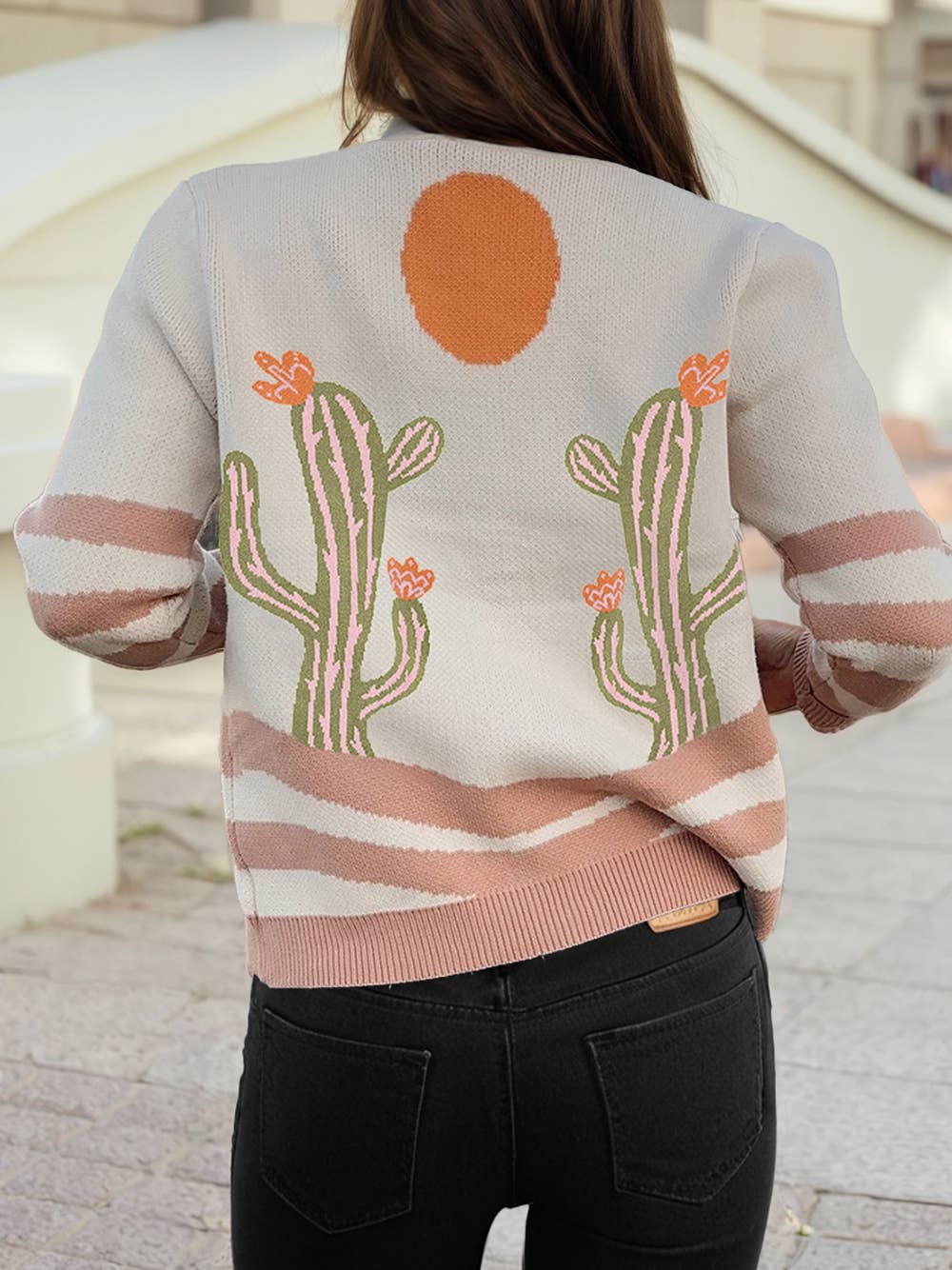 Cowgirl Fashion Cactus Sweater Cardigan