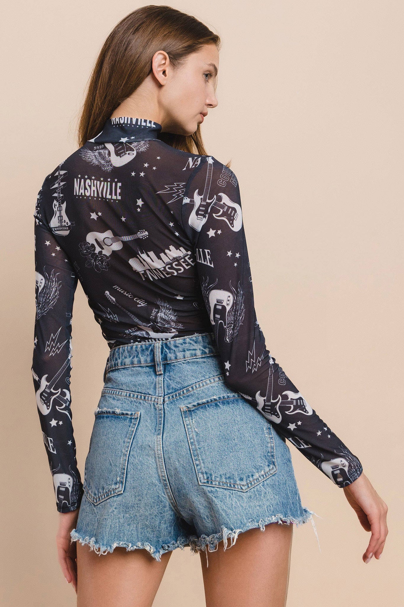 T289-5515-1-Western Nashville Music Festival Print Bodysuit