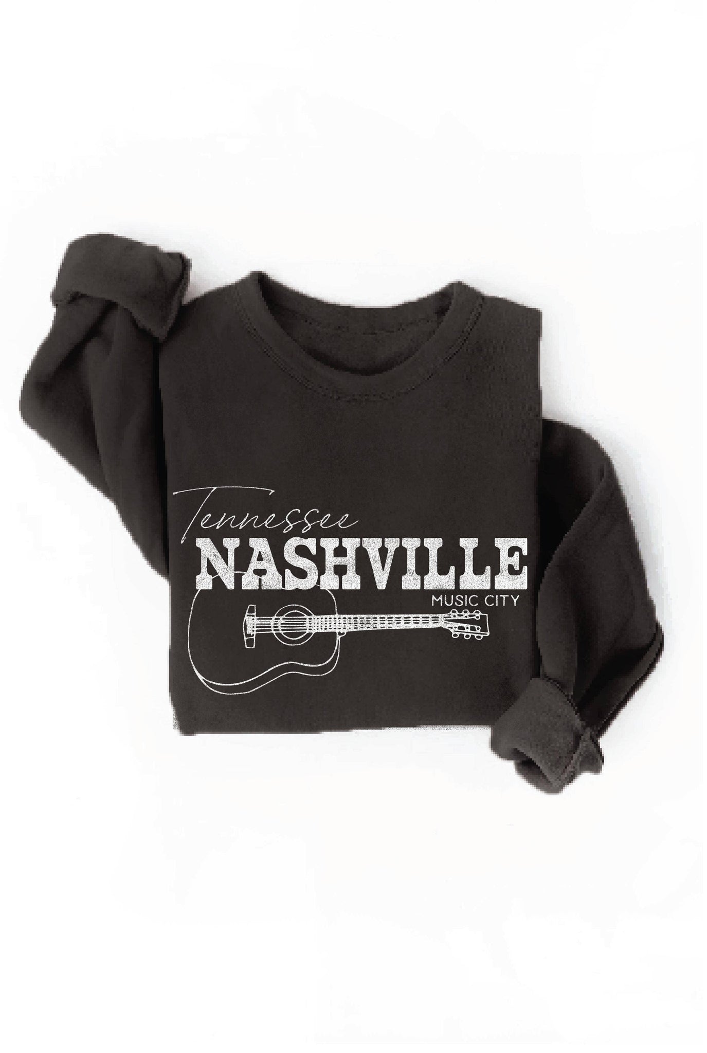 NASHVILLE TENNESSEE Graphic Sweatshirt: BLACK