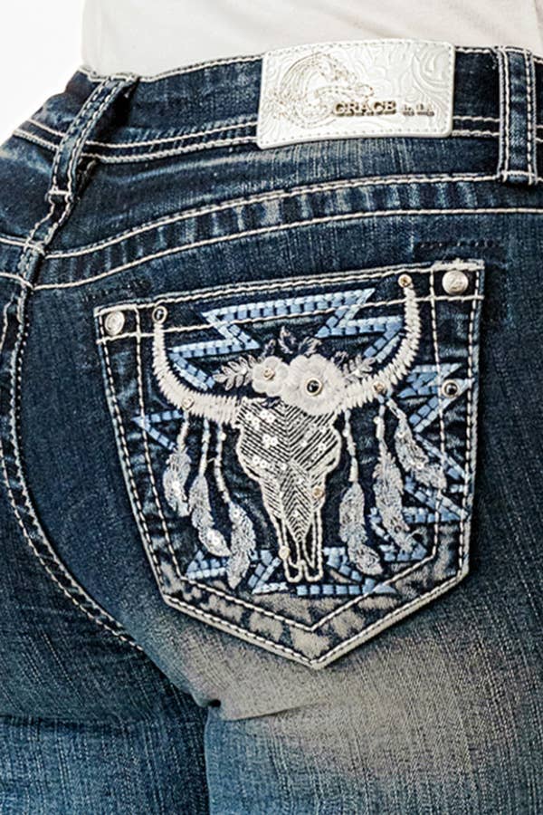 Steer Head Mid-Rise Boot Cut 34" | EB-S749:
