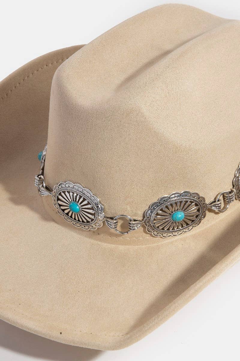 Turquoise Stud Concho Belt Cowboy Hat