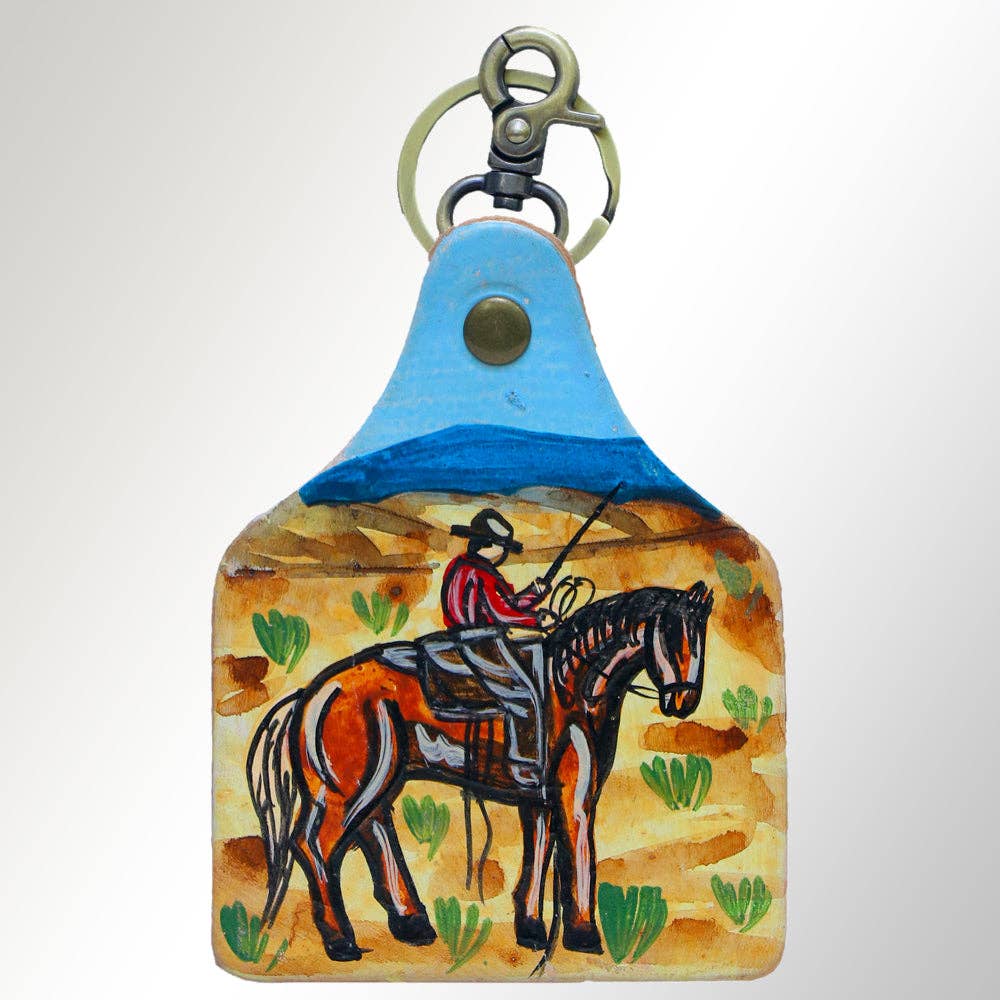 LC-ADKRM106 Hand Painted Genuine Leather Keyring: ADKRM106