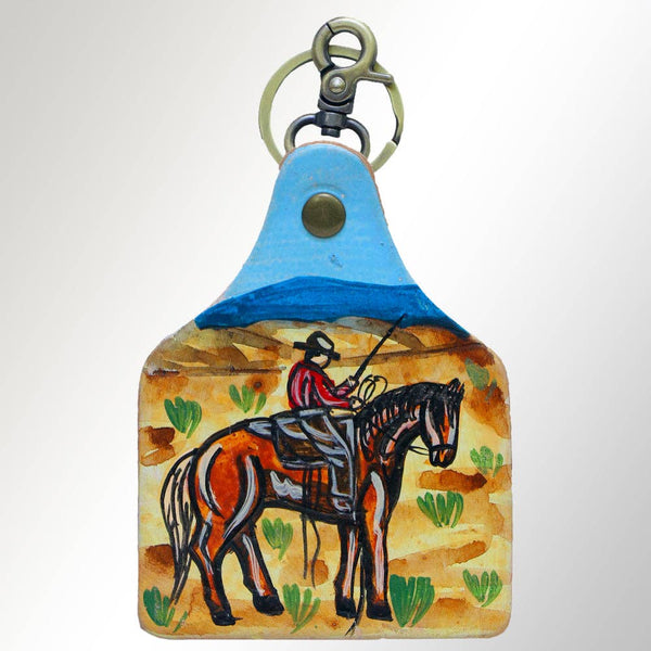 LC-ADKRM106 Hand Painted Genuine Leather Keyring: ADKRM106