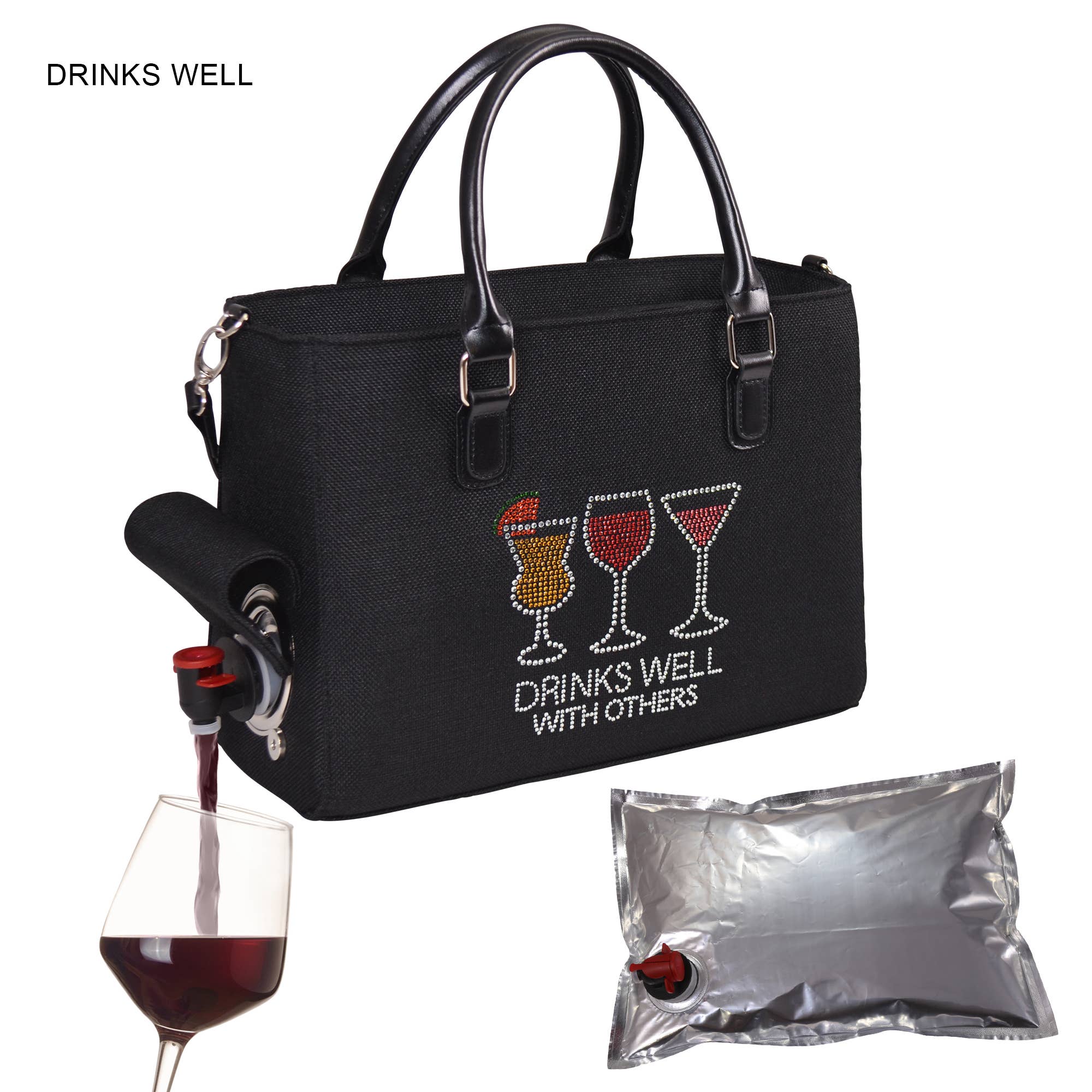 Drink Purse | Wine Purse Tweed Design: Group Therapy