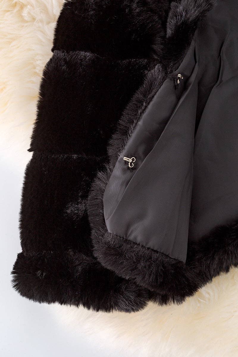 KIDS Black faux fur cozy jacket