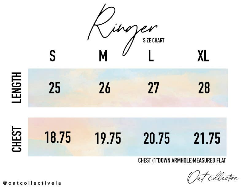 HAPPY CAMPER Ringer Graphic Top : NATURAL/ROYAL