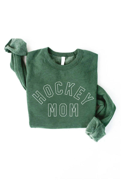 HOCKEY MOM Graphic Sweatshirt: HEATHER FOREST