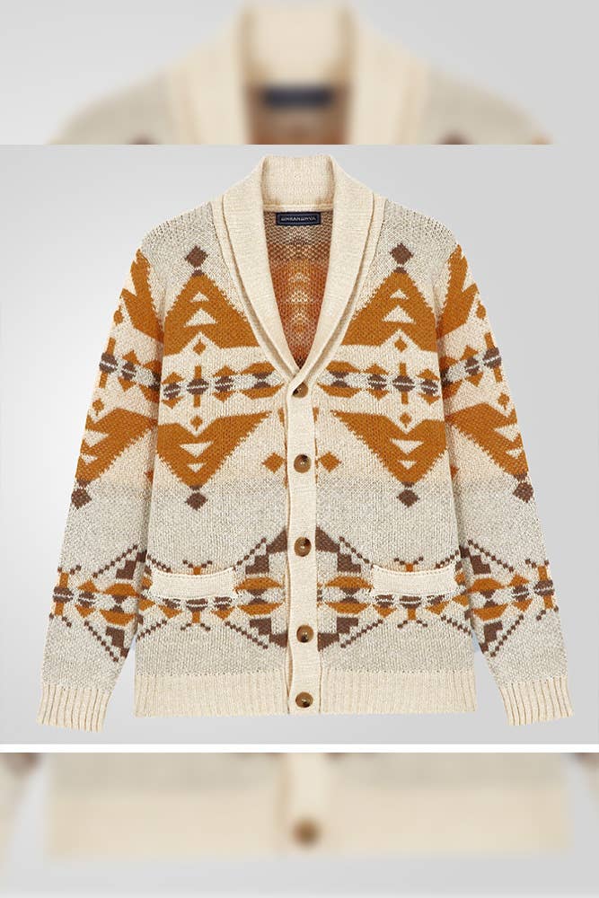 Men's Aztec Knitting Cardigan