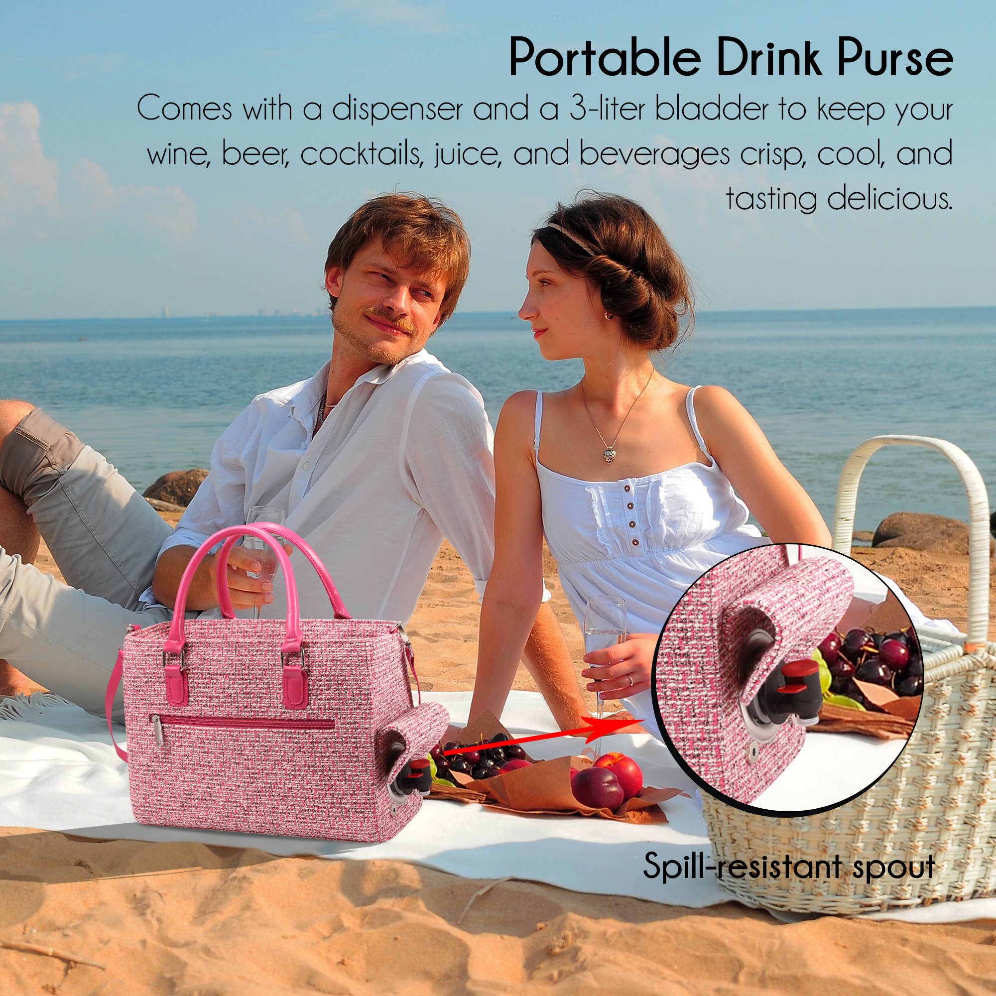 Drink Purse | Wine Purse Tweed Design: Group Therapy