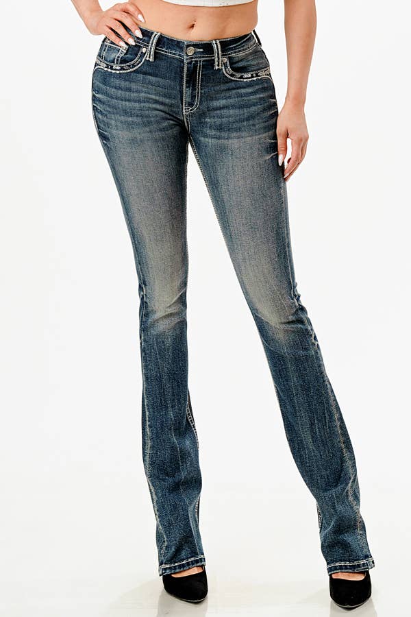 Heavy Stitches Modify Mid-Rise Boot Cut 32" | EB-51935-32