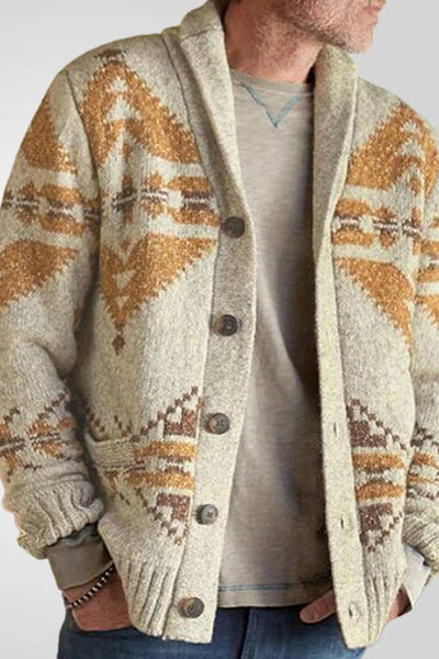 Men's Aztec Knitting Cardigan