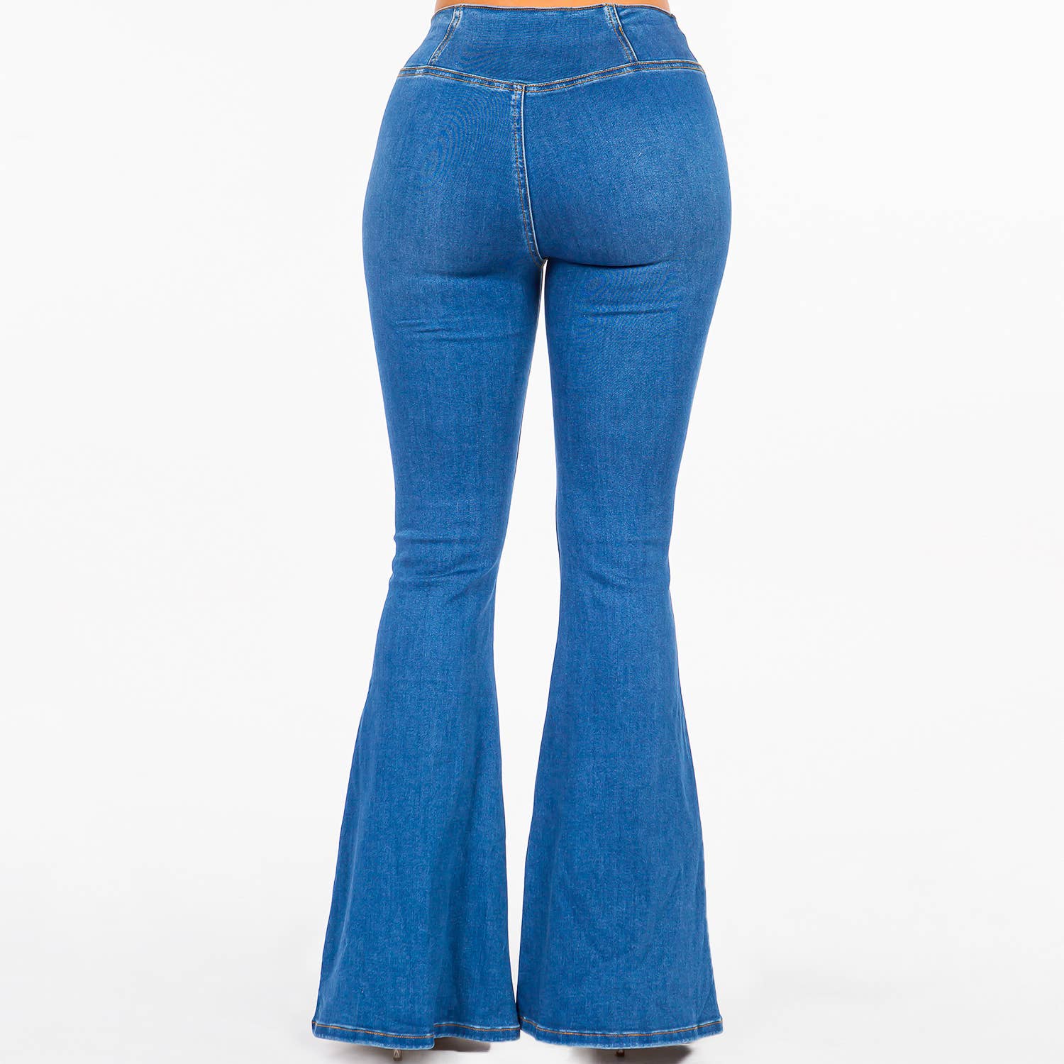 HIGH WAIST PULL ON FLARE JEANS-RJB20652: