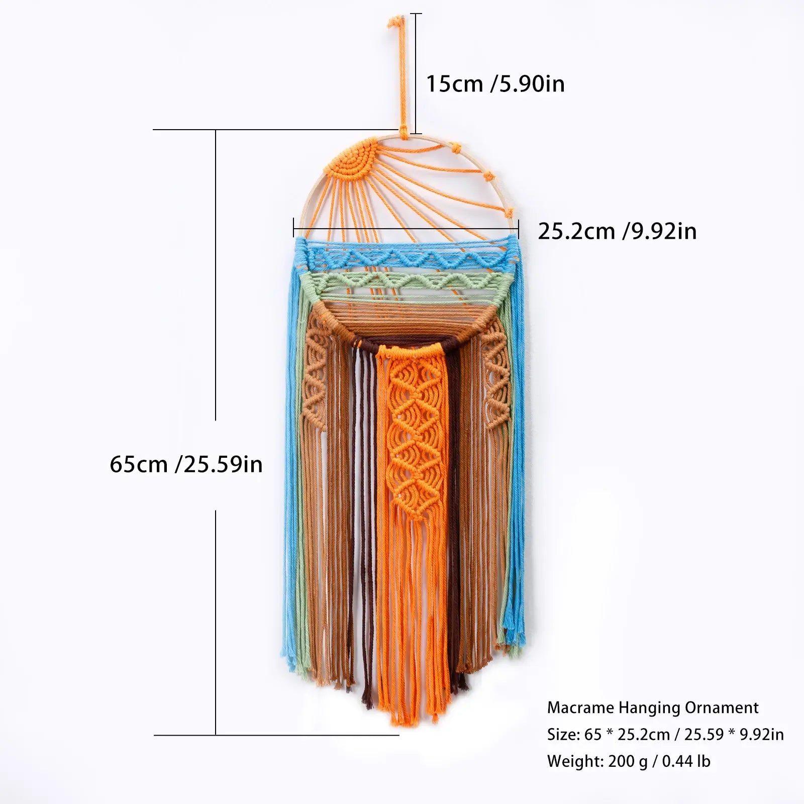 Sunrise and Sunset Macrame Dream Catcher: