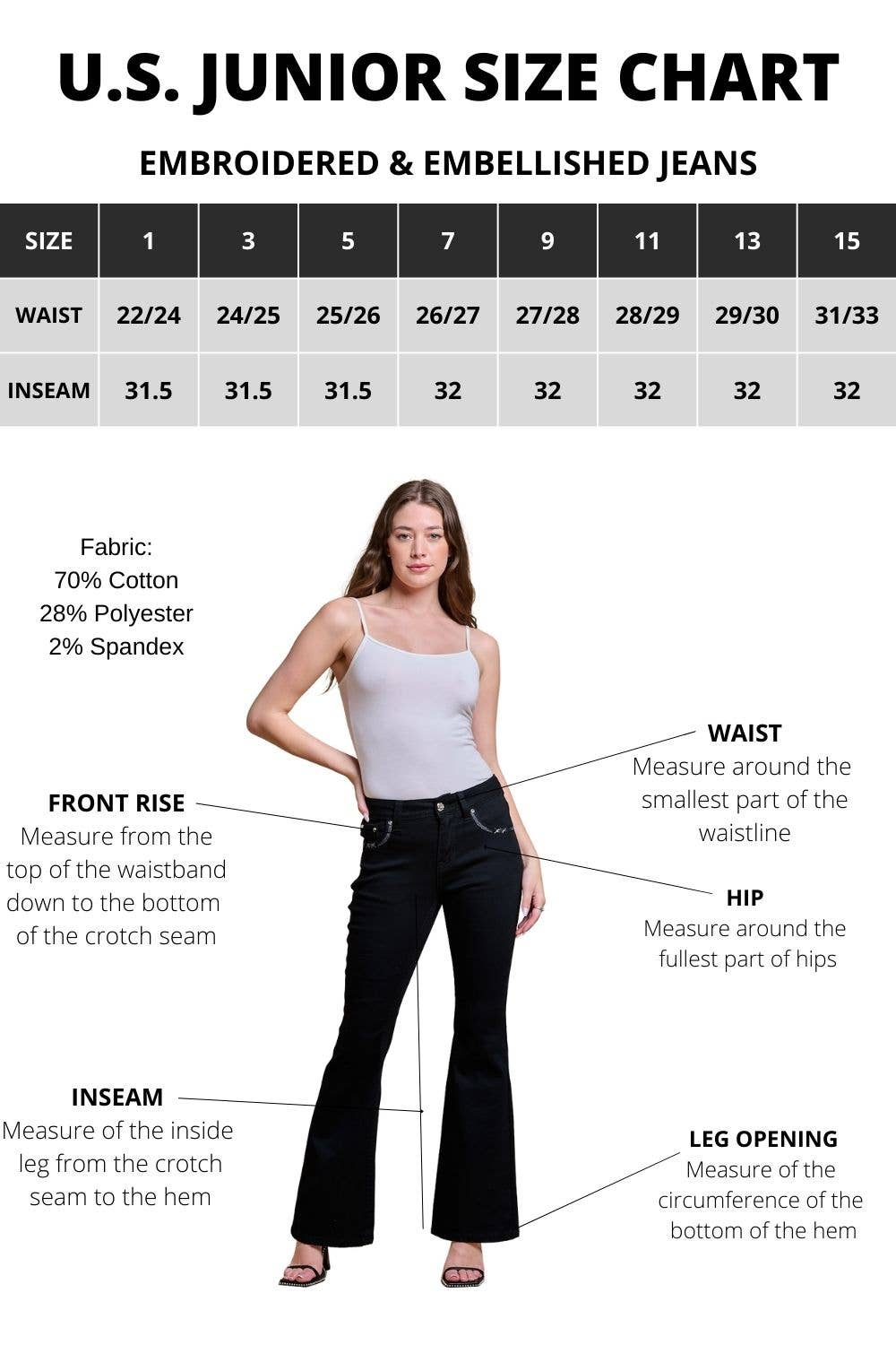 WF-006 FLARE STRTCHY WOMEN'S BLING JEANS WESTFIELD EAGLE: Black