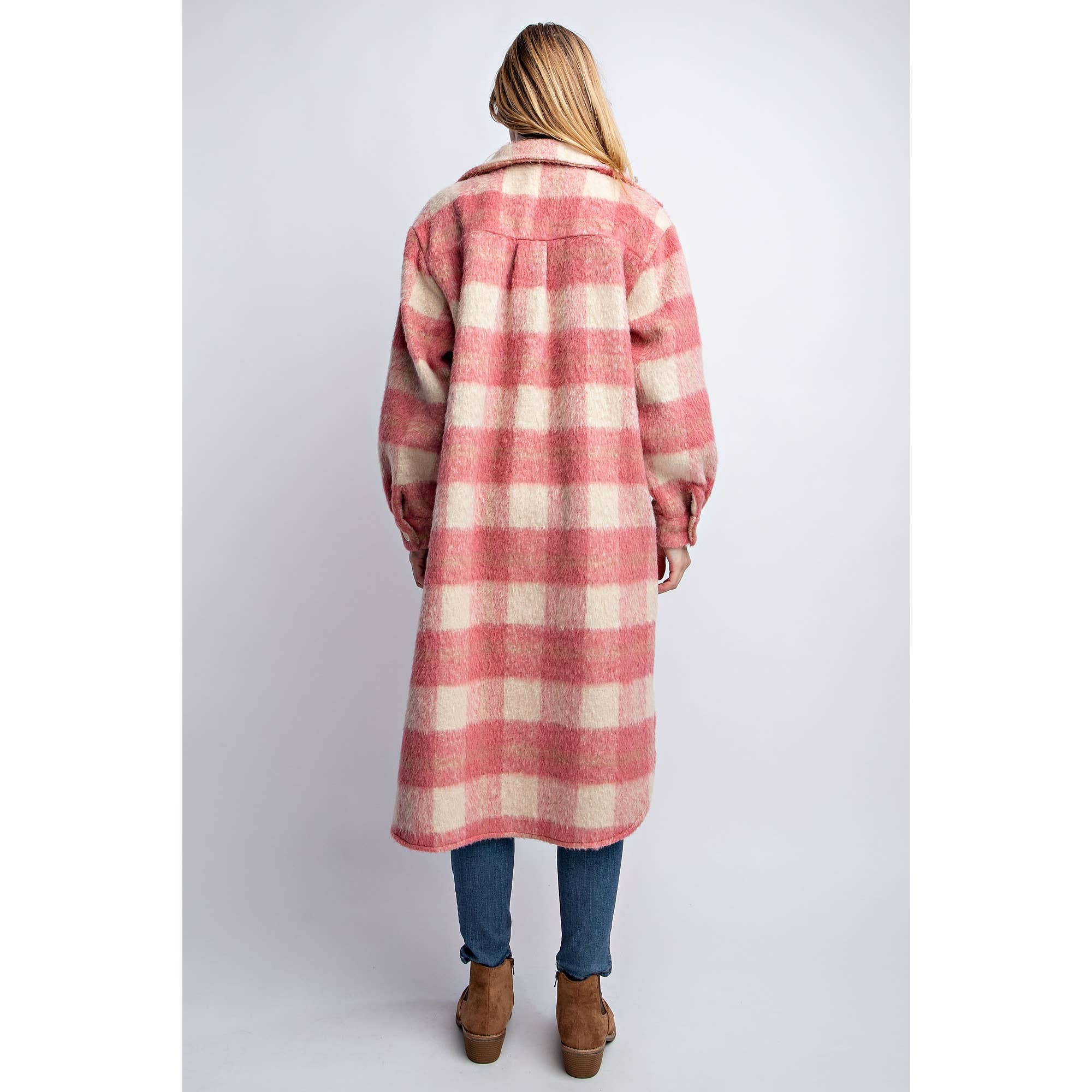 OVERSIZED FLUFFY PLAID JACKET