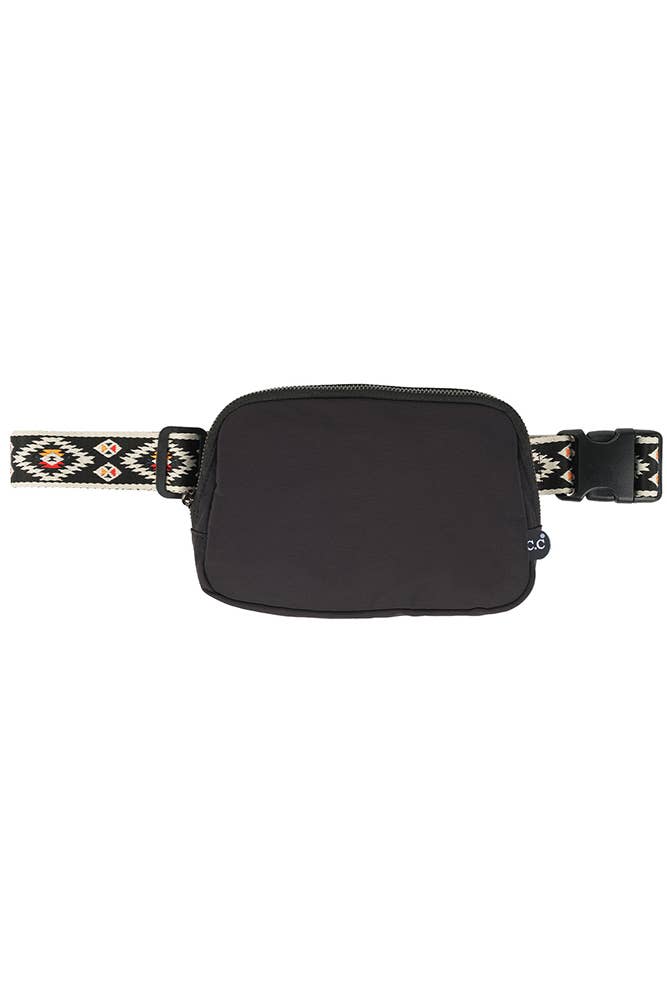 C.C Aztec Strap Fanny Pack: Beige