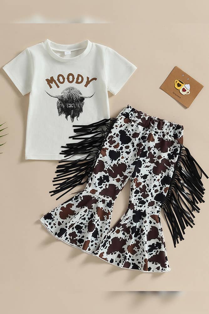 Kids Tassle Flare Pants And Top 2PCS Set BDR009:
