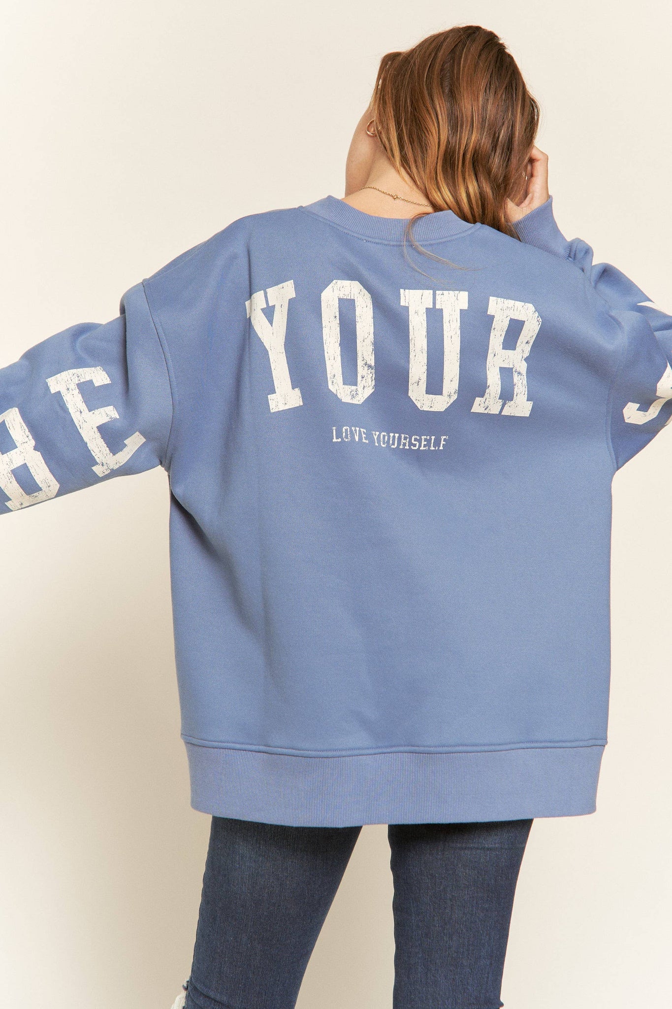 BE YOUR SELF SWEATSHIRT - JJT6144: WASHED BLUE