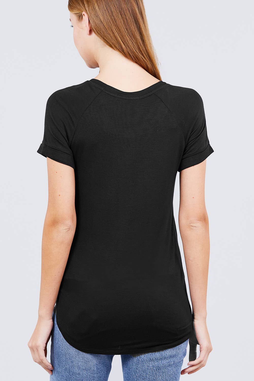 Short Raglan Sleeve Round Neck with pocket