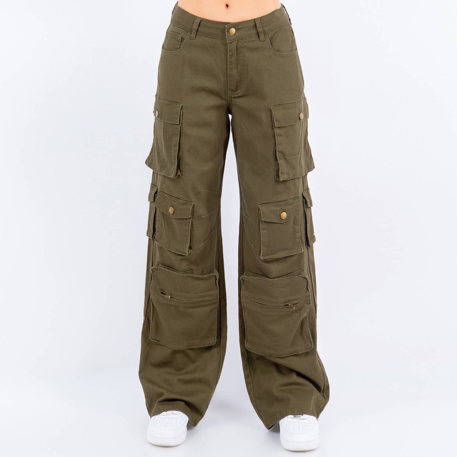 HIGH WAIST WIDE LEG POCKET PANTS