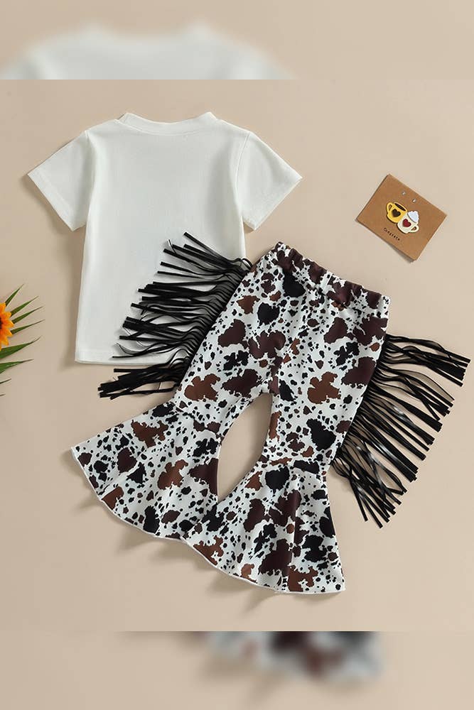 Kids Tassle Flare Pants And Top 2PCS Set BDR009: