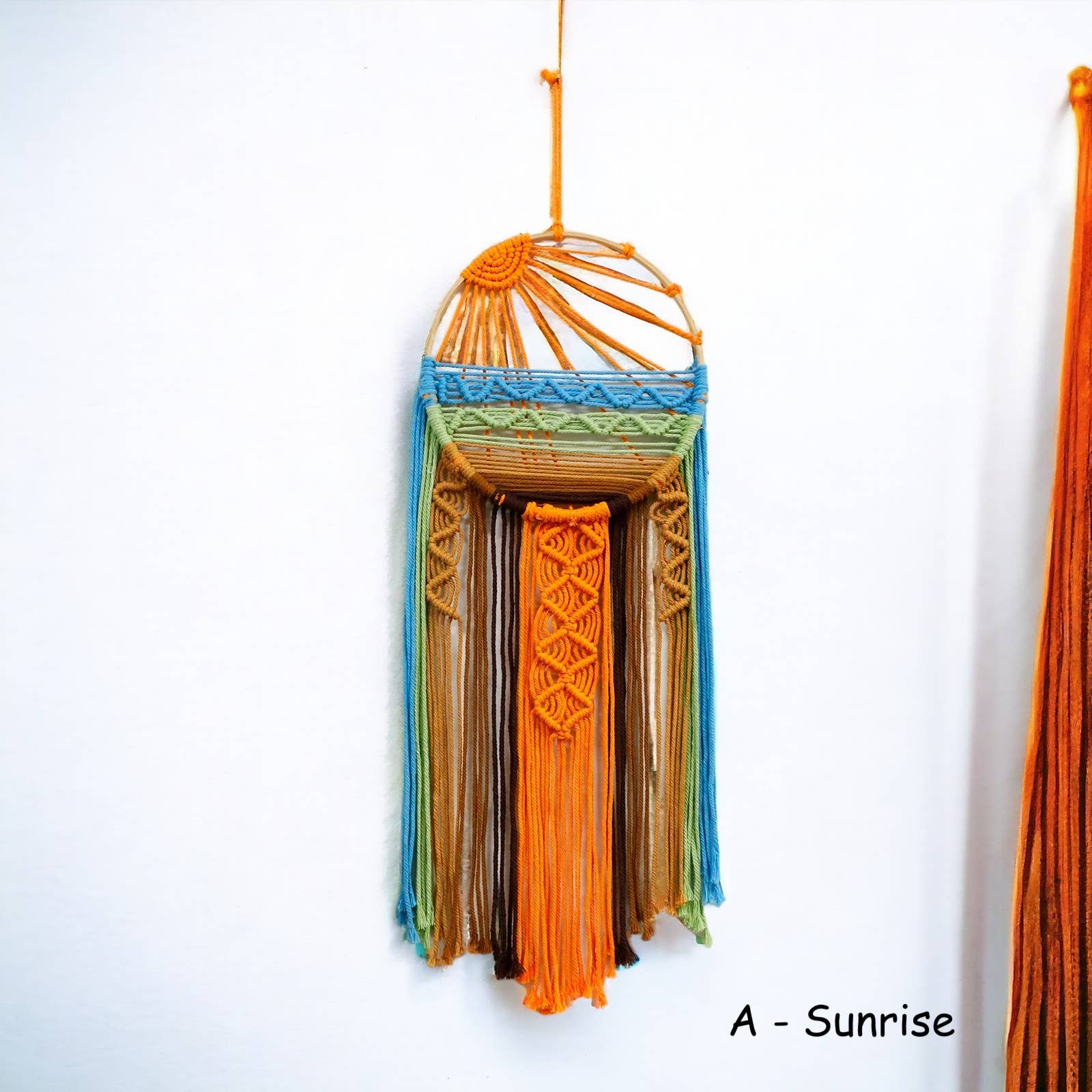 Sunrise and Sunset Macrame Dream Catcher: