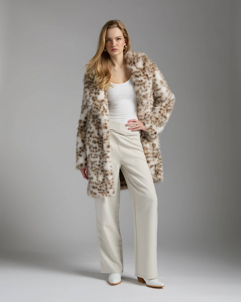 B2367NVL - Faux Fur Lynx Glamour Coat
