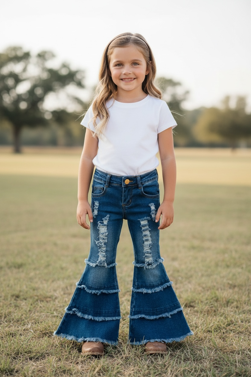 Dark blue distressed denim pants. PNG65153062 SOL: