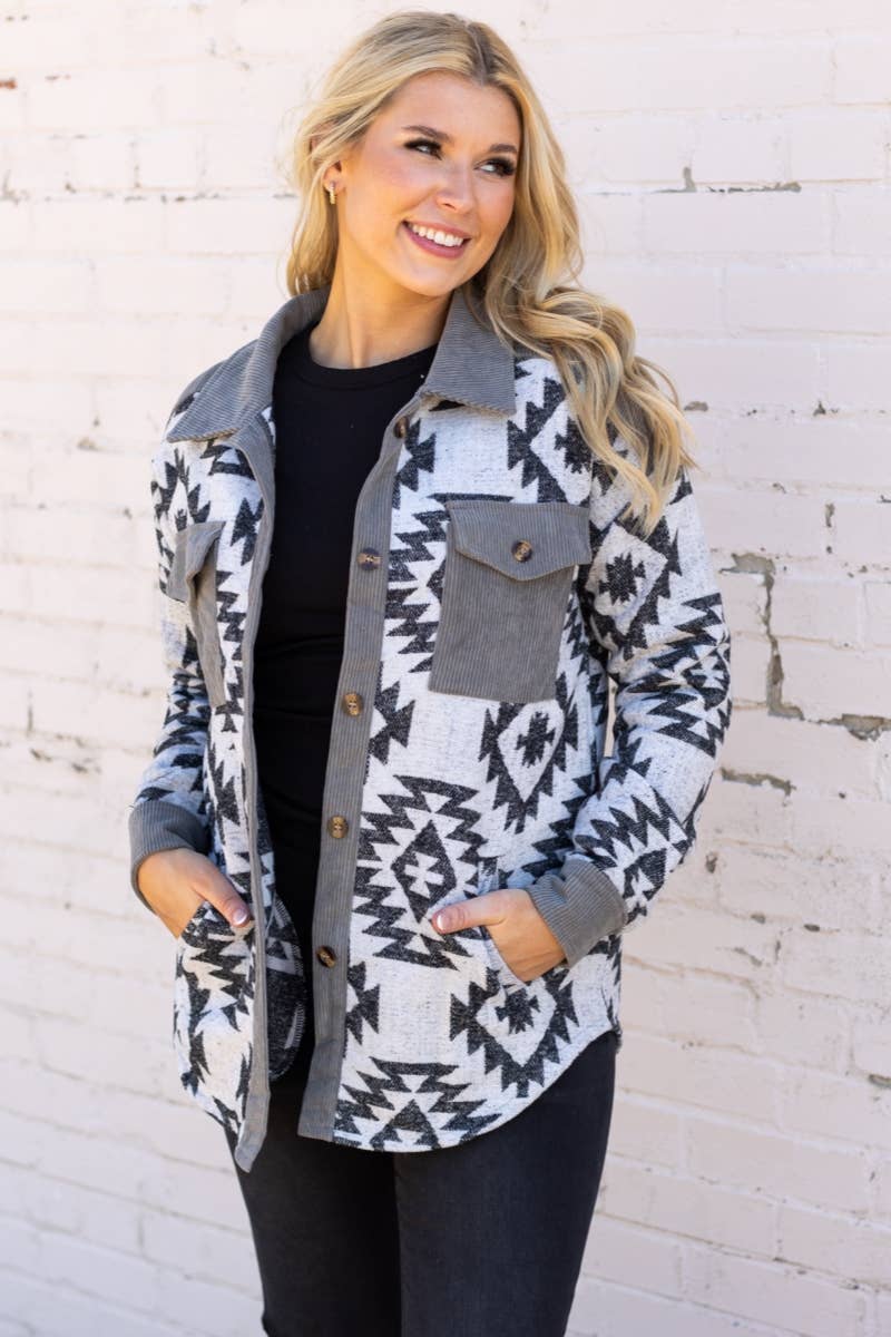 WESTERN AZTEC PATTERN JACKET