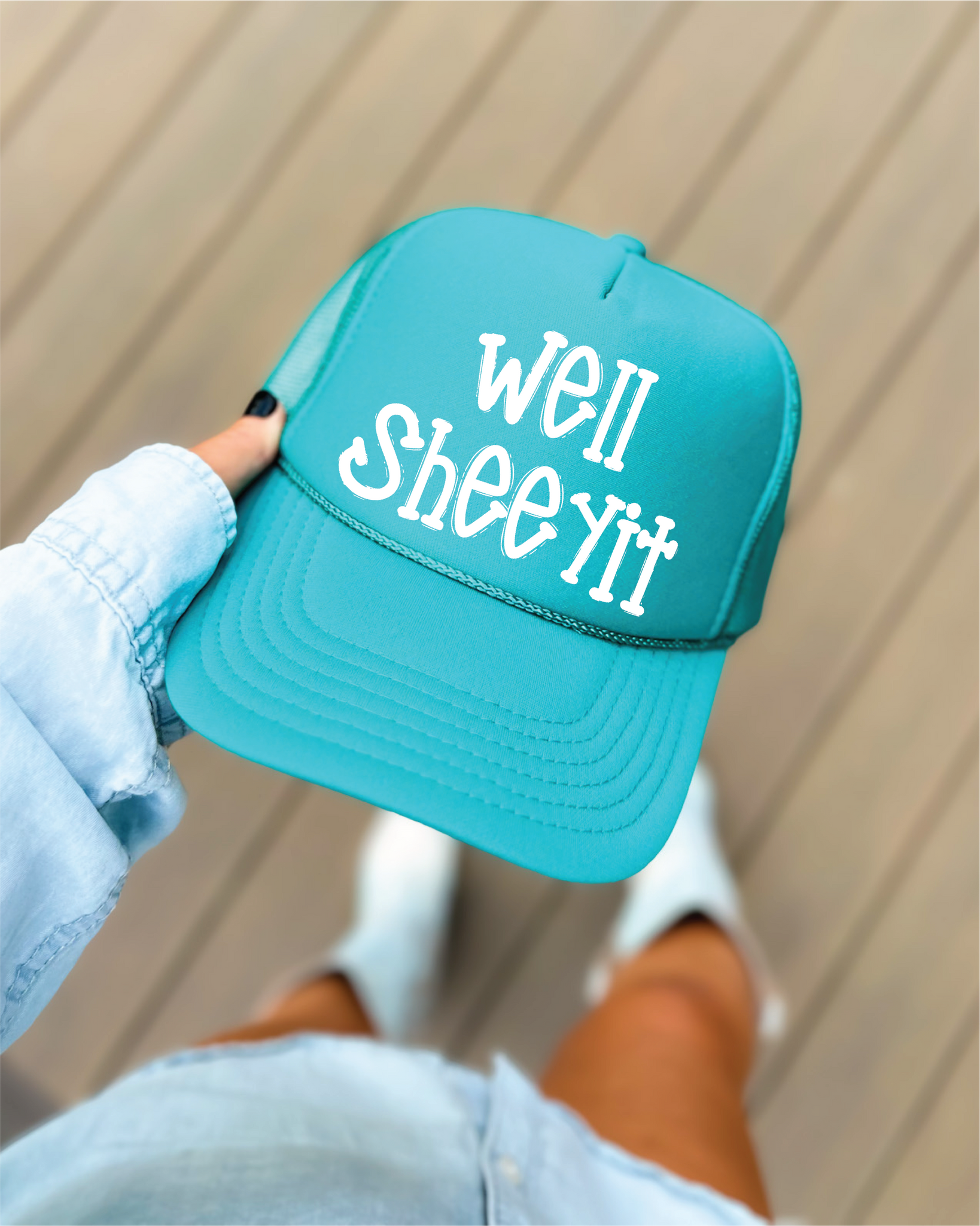 Well Sheeyit DTF Printed Jade Trucker Hat