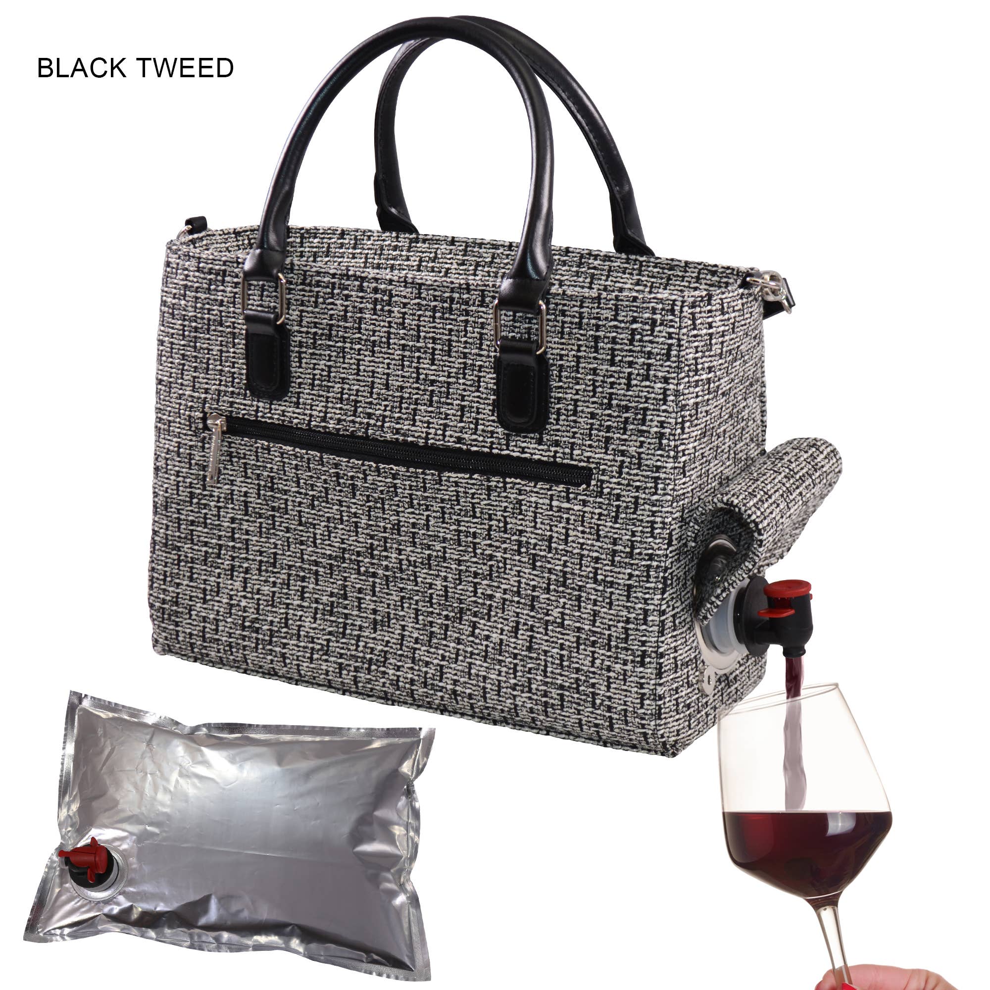 Drink Purse | Wine Purse Tweed Design: Group Therapy