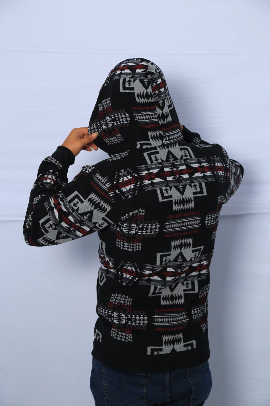 HOD53 - Adult Hoodie Jacket With Southwest quard Designs