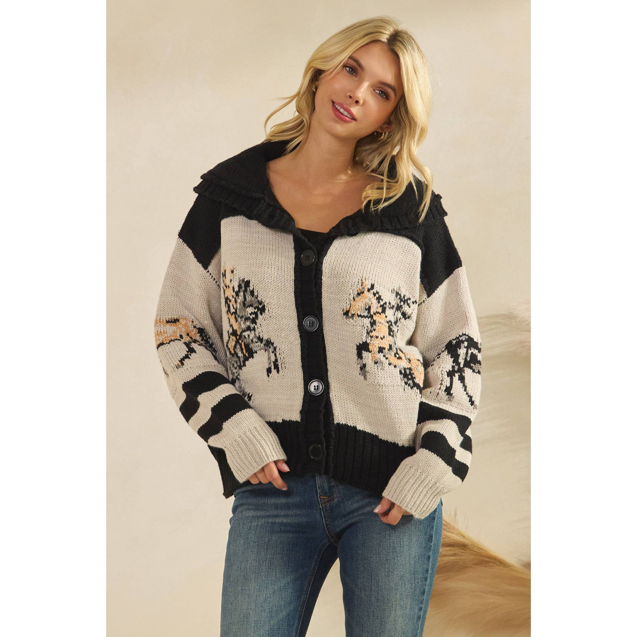 Sweater with Horse Print