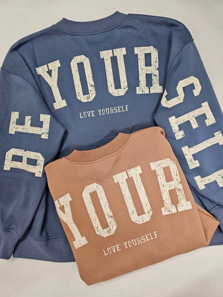 BE YOUR SELF SWEATSHIRT - JJT6144: WASHED BLUE