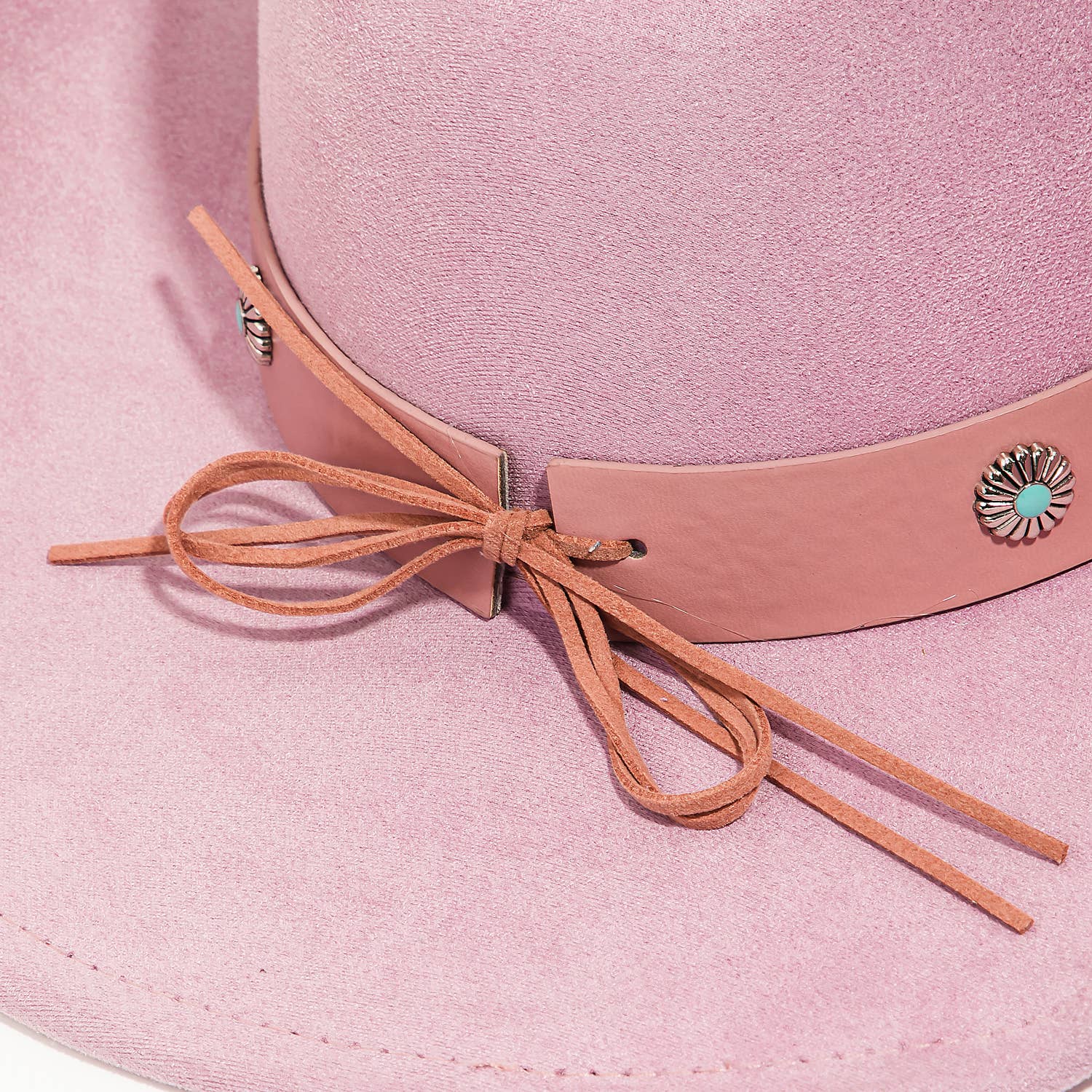 Western Disc Ribbon Strap Cowboy Hat: PK