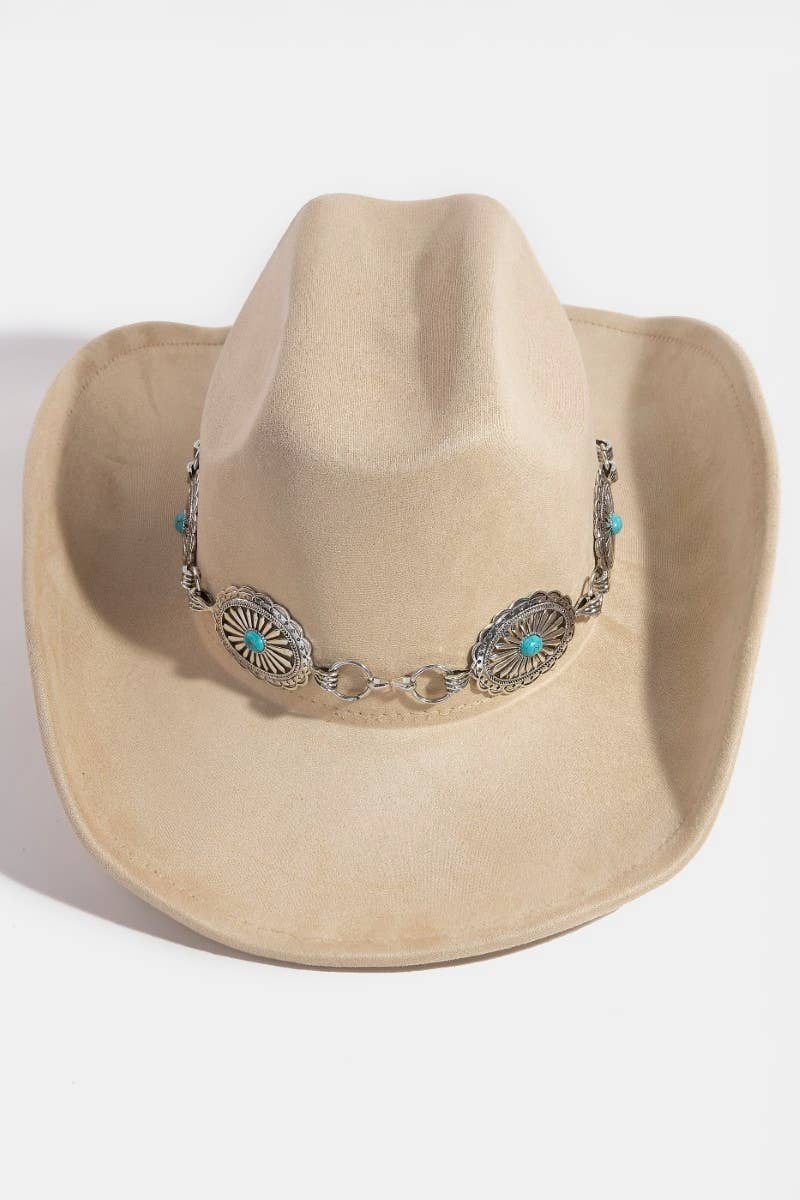 Turquoise Stud Concho Belt Cowboy Hat