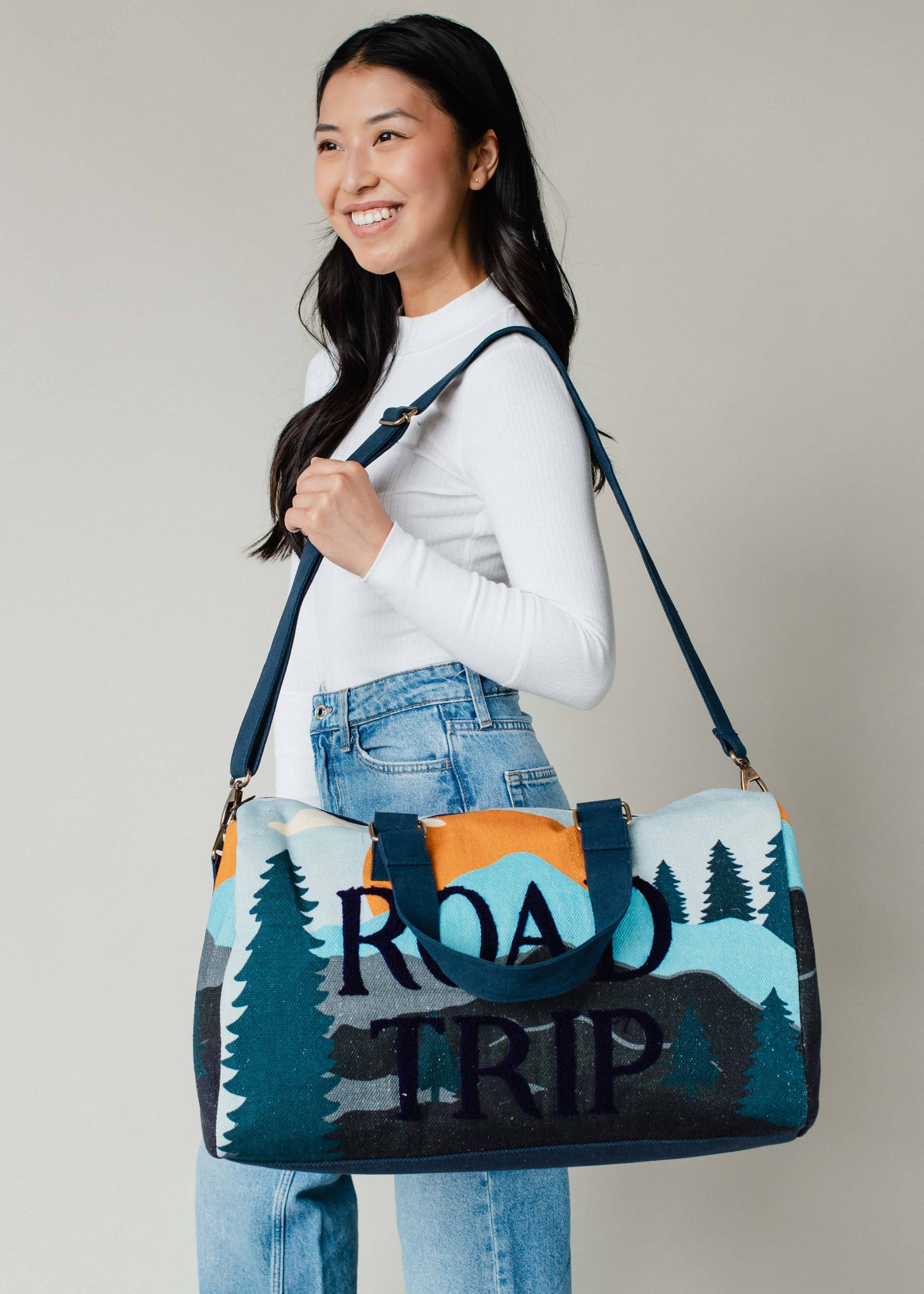 Road Trip Mountain Scene Duffel