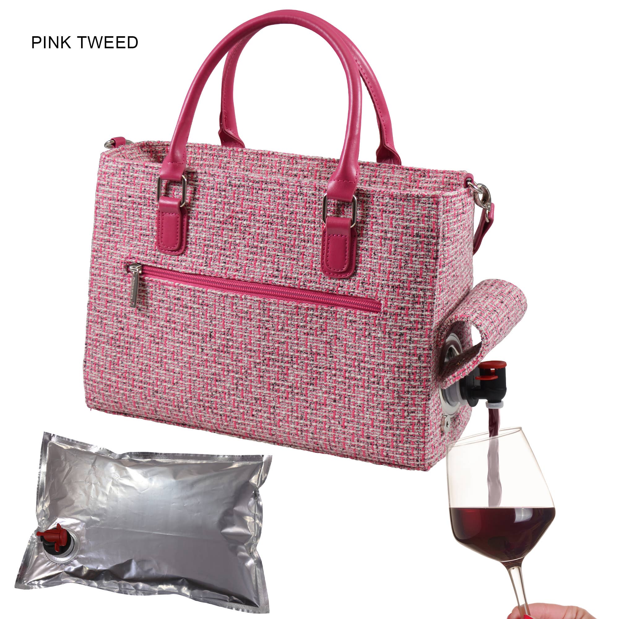 Drink Purse | Wine Purse Tweed Design: Group Therapy