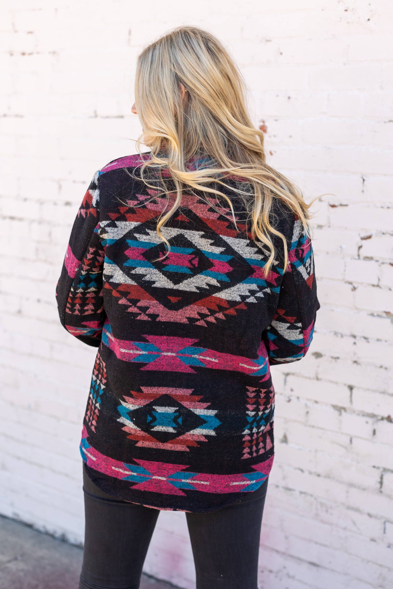 WESTERN AZTEC PATTERN JACKET CARDIGAN